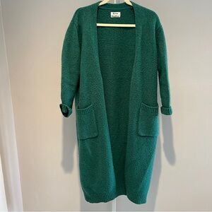 Acne Studios designer green long cardigan amazing weight sweater size XS/S